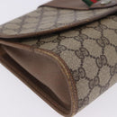 GUCCI GG Supreme Web Sherry Line Clutch Bag PVC Beige 89 01 030 Auth 199803-8