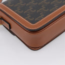 CELINE Triomphe Shoulder Bag PVC Leather Brown Gold Tone Auth 199806SM-13