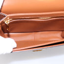 CELINE Triomphe Shoulder Bag PVC Leather Brown Gold Tone Auth 199806SM-16