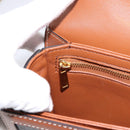 CELINE Triomphe Shoulder Bag PVC Leather Brown Gold Tone Auth 199806SM-19