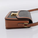 CELINE Triomphe Shoulder Bag PVC Leather Brown Gold Tone Auth 199806SM-5
