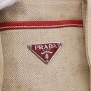 PRADA Tote Bag Canvas Beige Red Auth 199809-17