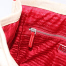 PRADA Tote Bag Canvas Beige Red Auth 199809-21