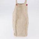 PRADA Tote Bag Canvas Beige Red Auth 199809-4