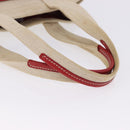PRADA Tote Bag Canvas Beige Red Auth 199809-7