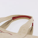 PRADA Tote Bag Canvas Beige Red Auth 199809-8