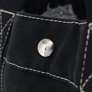 HERMES Fourre Tout MM Hand Bag Cotton Black Silver Auth 199811-14