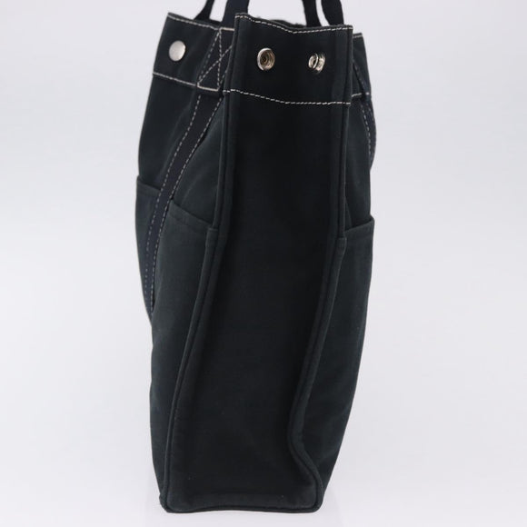 HERMES Fourre Tout MM Hand Bag Cotton Black Silver Auth 199811