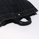 HERMES Fourre Tout MM Hand Bag Cotton Black Silver Auth 199811-6