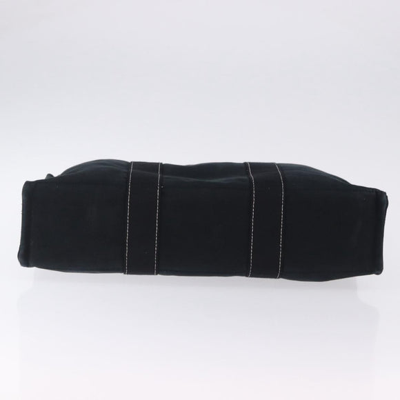 HERMES Fourre Tout MM Hand Bag Cotton Black Silver Auth 199811