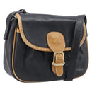 CELINE Shoulder Bag Leather Black Gold Auth 199823-1