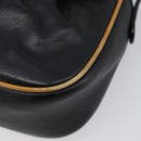 CELINE Shoulder Bag Leather Black Gold Auth 199823-10