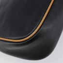 CELINE Shoulder Bag Leather Black Gold Auth 199823-13