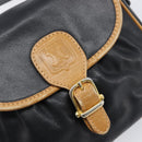 CELINE Shoulder Bag Leather Black Gold Auth 199823-14