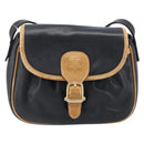CELINE Shoulder Bag Leather Black Gold Auth 199823-2