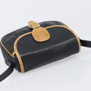 CELINE Shoulder Bag Leather Black Gold Auth 199823-6