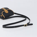 CELINE Shoulder Bag Leather Black Gold Auth 199823-7