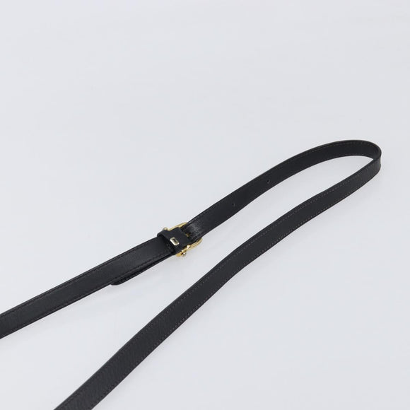 CELINE Shoulder Bag Leather Black Gold Auth 199823