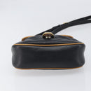 CELINE Shoulder Bag Leather Black Gold Auth 199823-9