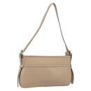 BURBERRY Nova Check Shoulder Bag Leather Beige Silver Auth 199824A-1