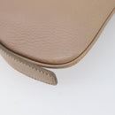 BURBERRY Nova Check Shoulder Bag Leather Beige Silver Auth 199824A-13