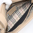 BURBERRY Nova Check Shoulder Bag Leather Beige Silver Auth 199824A-18