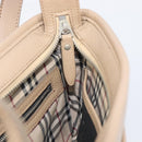 BURBERRY Nova Check Shoulder Bag Leather Beige Silver Auth 199824A-19