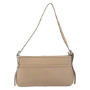 BURBERRY Nova Check Shoulder Bag Leather Beige Silver Auth 199824A-2