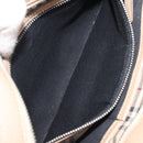 BURBERRY Nova Check Shoulder Bag Leather Beige Silver Auth 199824A-22