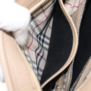 BURBERRY Nova Check Shoulder Bag Leather Beige Silver Auth 199824A-23