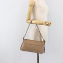 BURBERRY Nova Check Shoulder Bag Leather Beige Silver Auth 199824A-25