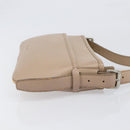 BURBERRY Nova Check Shoulder Bag Leather Beige Silver Auth 199824A-4