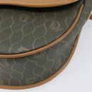 Christian Dior Honeycomb Canvas Shoulder Bag PVC Beige Gold Auth 199826A-9
