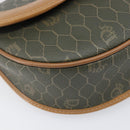 Christian Dior Honeycomb Canvas Shoulder Bag PVC Beige Gold Auth 199826A-14