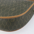 Christian Dior Honeycomb Canvas Shoulder Bag PVC Beige Gold Auth 199826A-15