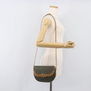 Christian Dior Honeycomb Canvas Shoulder Bag PVC Beige Gold Auth 199826A-22