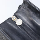 FENDI Macaroni Hand Bag Leather Black Gold Auth 199827-10