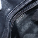 FENDI Macaroni Hand Bag Leather Black Gold Auth 199827-12