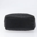 FENDI Macaroni Hand Bag Leather Black Gold Auth 199827-5