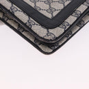 GUCCI GG Supreme Sherry Line Shoulder Bag PVC Navy Gold Auth 199828-9