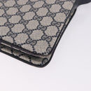 GUCCI GG Supreme Sherry Line Shoulder Bag PVC Navy Gold Auth 199828-16