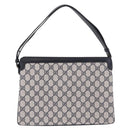GUCCI GG Supreme Sherry Line Shoulder Bag PVC Navy Gold Auth 199828-2