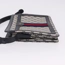 GUCCI GG Supreme Sherry Line Shoulder Bag PVC Navy Gold Auth 199828-4