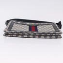 GUCCI GG Supreme Sherry Line Shoulder Bag PVC Navy Gold Auth 199828-5