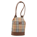 Burberrys Nova Check Shoulder Bag Canvas Beige Gold Auth 199830A-1