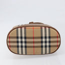 Burberrys Nova Check Shoulder Bag Canvas Beige Gold Auth 199830A-12