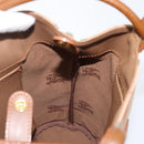 Burberrys Nova Check Shoulder Bag Canvas Beige Gold Auth 199830A-19