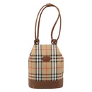 Burberrys Nova Check Shoulder Bag Canvas Beige Gold Auth 199830A-2