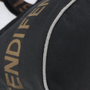 FENDI Hand Bag Canvas Black Brown Auth 199832-14
