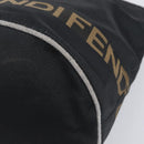 FENDI Hand Bag Canvas Black Brown Auth 199832-15